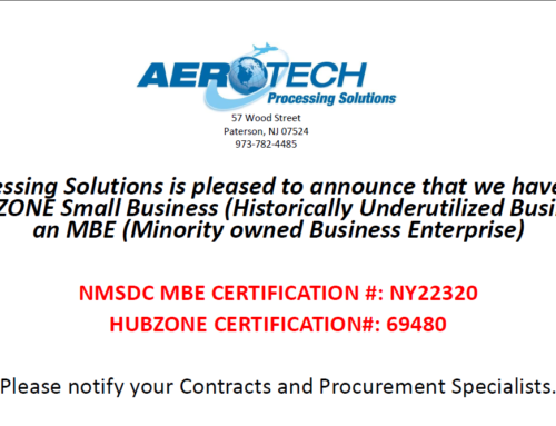 Aerotech is Certified as a HUB-Zone and Minority-Owned Business